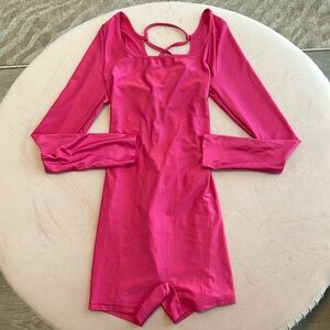 Hot Pink Long Sleeve Romper Size Small